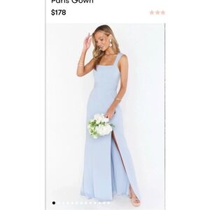 Show Me Your Mumu Paris Gown Sky Blue Square Neck Sleeveless Maxi Dress XL